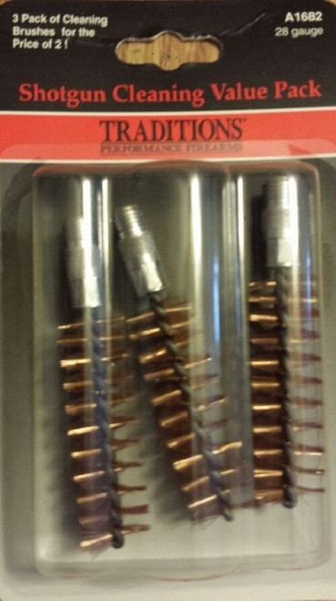 Traditions 28 Gauge Shotgun Bronze Bristle Brush Value Pack of 3 # A1682   New! Traditions 28 Gauge Shotgun Bronze Bristle Brush Value Pack of 3 # A1682   New!