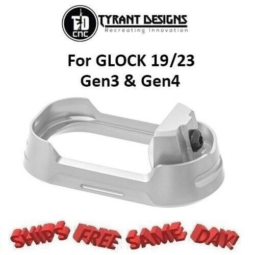 Tyrant Designs Glock 19/23 Magwell Aluminum, BLK Screw TD-G19-G34-MW-ALU-BLKSCRW