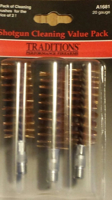 Traditions 20 Gauge Shotgun Bronze Bristle Brush Value Pack of 3  # A1681  New! Traditions 20 Gauge Shotgun Bronze Bristle Brush Value Pack of 3  # A1681  New!