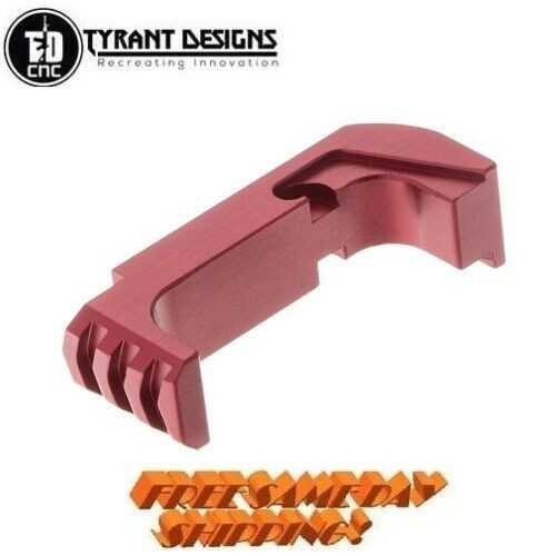 Tyrant Designs Gen4-5 Glock Extended Magazine Release, RED New! #TD-GEMR-R