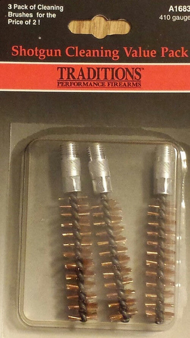 Traditions .410 Gauge Shotgun Bronze Bristle Brush Value Pack of 3  # A1683 New! Traditions .410 Gauge Shotgun Bronze Bristle Brush Value Pack of 3  # A1683 New!