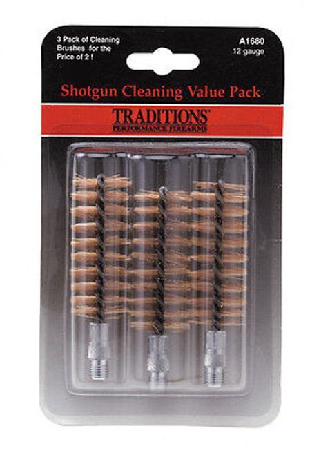 Traditions 12 Gauge Shotgun Bronze Bristle Brush Value Pack of 3  # A1680  New!