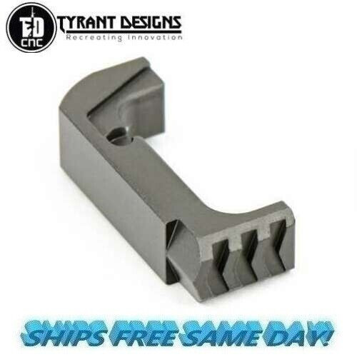 Tyrant Designs Glock 43 Extended Mag Release, GREY, Aluminum New!! # TD-43E-G