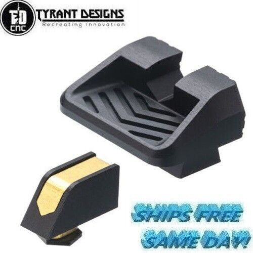 Tyrant Designs Glock 2-Piece Serrated Alum Sights, Gold, TD-SIGHT2P-GFS-GOLD Tyrant Designs Glock 2-Piece Serrated Alum Sights, Gold, TD-SIGHT2P-GFS-GOLD