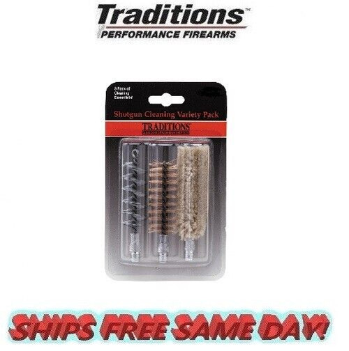 Traditions 16 Gauge Bronze Bristle Bore Brush / Cotton Mop Variety 3pk # A1674