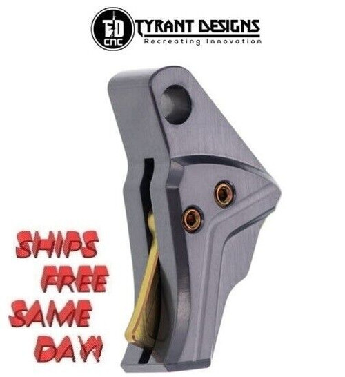 Tyrant Designs I.T.T.S.Trigger for Glock Gen3-4, Grey # TD-GTRIG-3-4-Grey-Gold