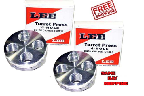 LEE 4-HOLE QUICK CHANGE TURRETS quantity of (2)  TWO 90269 New! FREE SHIPPING LEE 4-HOLE QUICK CHANGE TURRETS quantity of (2)  TWO 90269 New! FREE SHIPPING