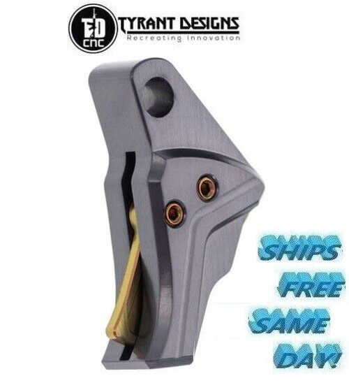 Tyrant Designs 5LB Glock 43/43x/48 Trigger Grey, Gold NEW # TD-G43TRIG-Grey-Gold Tyrant Designs 5LB Glock 43/43x/48 Trigger Grey, Gold NEW # TD-G43TRIG-Grey-Gold