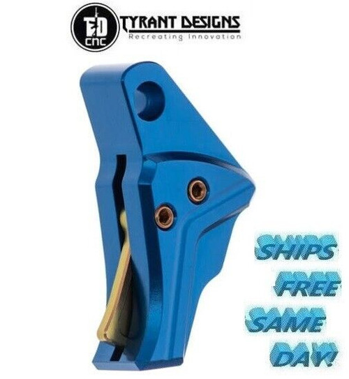 Tyrant Designs 5LB Glock 43/43x/48 Trigger Blue, Gold NEW# TD-G43TRIG-Blue-Gold