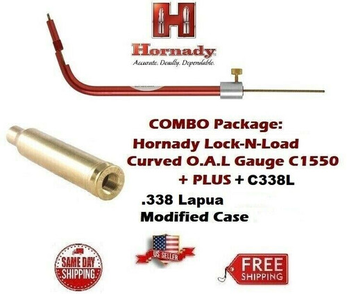 Hornady Lock-N-Load CURVED OAL Gauge C1550 + C338L Modified Case .338 Lapua NEW Hornady Lock-N-Load CURVED OAL Gauge C1550 + C338L Modified Case .338 Lapua NEW