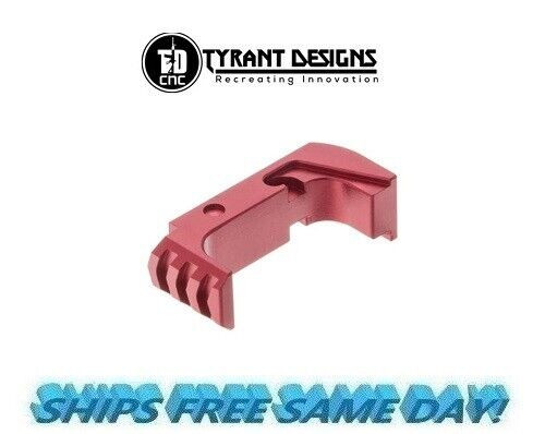 Tyrant Designs Glock 43X/48 Extended Mag Release, RED New! # TD-43x-48E-R