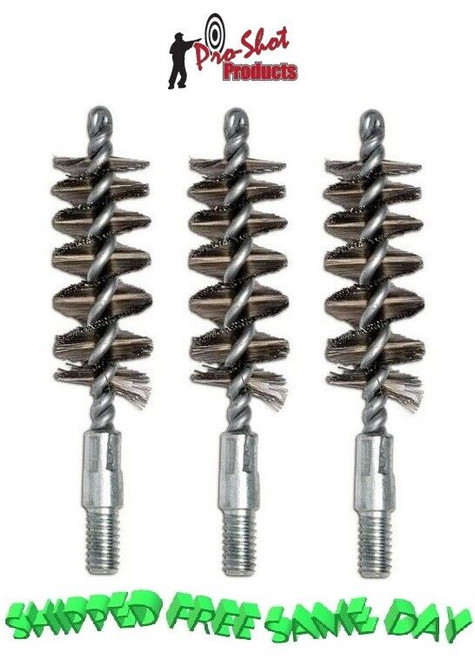 Pro-Shot Stainless Steel Pstl. Bore Brush for .38 /.357 Cal (PACKAGE of 3)  38ST