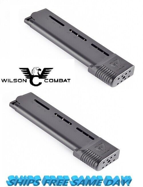 Wilson Combat TWO 1911 .45 ACP 10 Round ETM Railed Magazines NEW! # 500-45FS10B