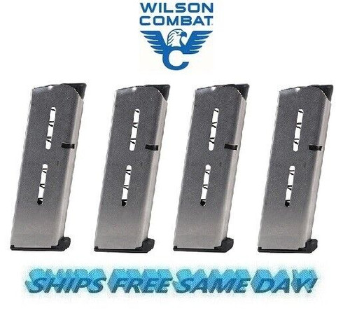 Wilson Combat FOUR 1911 Mags .45 ACP, 7 ROUND, Lo-Profile Base NEW! # 47OXC