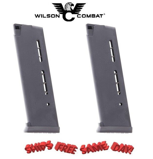 Wilson Combat PAIR 1911 Magazines .45 ACP, Full-Size,8 Round, ETM Base Pad, 500B