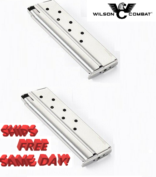 Wilson Combat PAIR of 920 Series, 1911 Mags, 10mm, Full-Size, 8 Rnd, Stainless # 920-10FS8