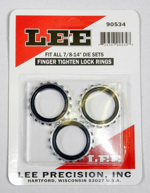 Lee Universal Die Locking Rings Nuts 7/8"-14 Thread (3 Pack) NEW STYLE # 90534 Lee Universal Die Locking Rings Nuts 7/8"-14 Thread (3 Pack) NEW STYLE # 90534