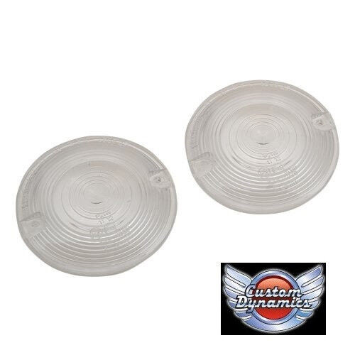 Harley Davidson  PAIR of Clear Turn Signal Clear Lenses - Flat Style ( x2)  new!