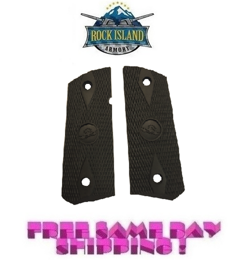 Rock Island/Armscor 1911 COMPACT Double Diamond Rubber Grips, BLACK NEW # 54224B