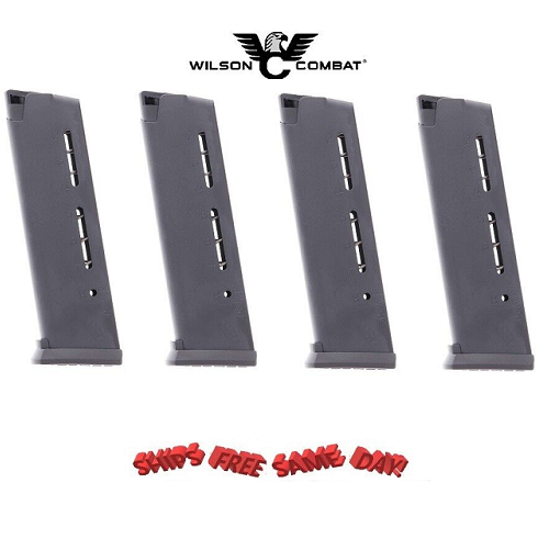 Wilson Combat FOUR 1911 Magazines .45 ACP, FS,8 Round, ETM Base Pad, 500B(4)