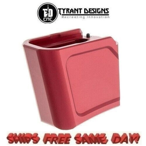 Tyrant Designs +4 Glock 43x/48 Magazine Extension, RED # TD-G48MAGEX-Red