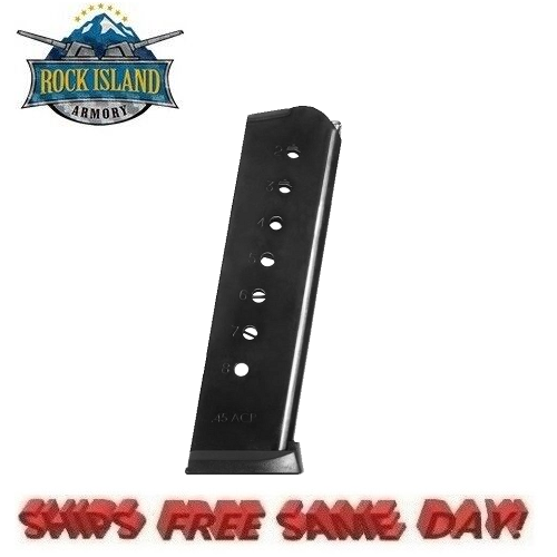 Rock Island/Armscor 1911 A1 Mag for 45 ACP, 8 Rnd, Blued Left Hand # 54169L Rock Island/Armscor 1911 A1 Mag for 45 ACP, 8 Rnd, Blued Left Hand # 54169L