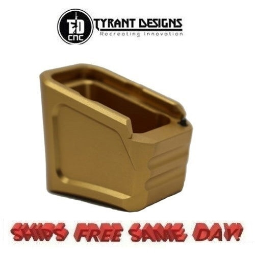 Tyrant Designs 5 Round Magazine Extension for Glocks NEW # TD-G17MAGEX-Gold