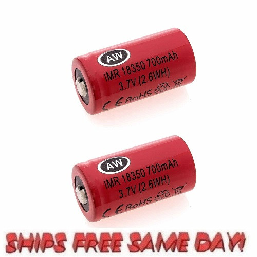 AW 18350 3.7V 700mAh, Rechargeable Batteries, 2 PACK NEW! # AW18350