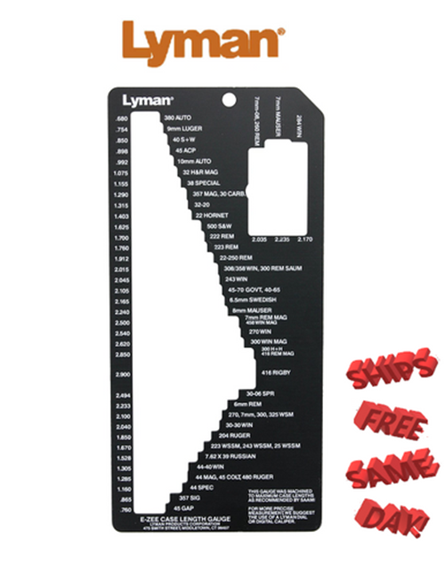Lyman E-Zee Case Length Gage II With Over 70 Most Popular Cases NO BOX # 7832215