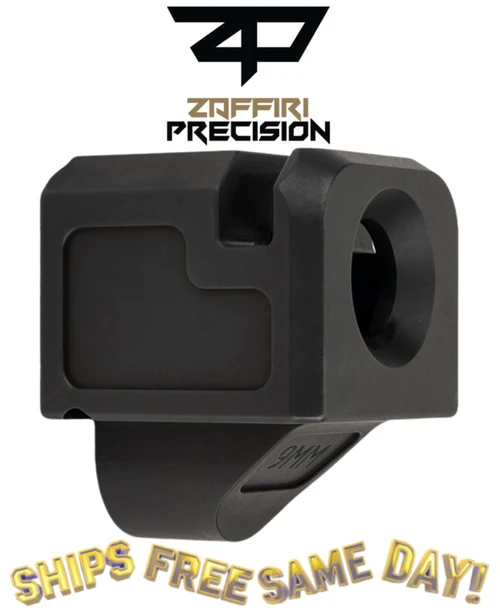 Zaffiri Blowhole Compensator Glock 9mm G 1-5 Black Nitride New! COMP-TH-G1917-BN