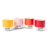 Tasses à macchiato, lot de 4, Pantone, jaune/rouge/orange/rose, porcelaine