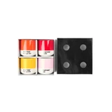 Macchiato-beker 4st, Pantone, geel/rood/oranje/roze, porsln