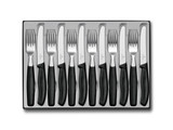 Linge de table,Victorinox,SwissCl.,12 pièces,acier inoxydable/PP noir,ds