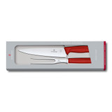 Trancheerset, Victorinox, Swiss Classic, 2-dlg, rood, Fibrox