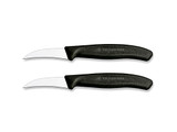 Couteau Touring 2pcs,Victorinox,SwissCl.,blackPP,courbé,peau
