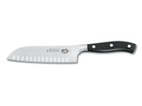 Couteau Santoku à découper, Victorinox, acier inoxydable forgé/POM, Fossettes