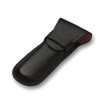 Pochette pour couteau de poche 1-2 couches, Victorinox, cuir noir, rabat