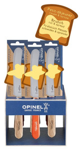 Présentoir couteau petit-déjeuner/brunch, Opinel, 12 pièces, naturel/orange