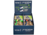 Présentoir de sécateurs 8pcs, Opinel Garden, acier inoxydable/bois, 2 couleurs