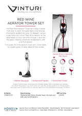 Aérateur de vin, Vinturi, ensemble tour d'aérateur, vin rouge