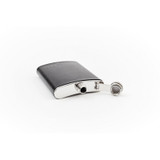 Flasque de poche,Zippo,acier inoxydable+cuir,haute brillance,inh.177ml,dim.95x120x20mm