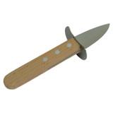 Couteau à casser les huîtres, Sabatier, acier inoxydable/bois de hêtre, peau