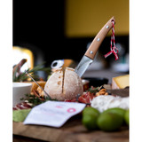 Couteau à saucisse, Homey's, Charcuterie, dentelé, acier inoxydable/bois, autocollant
