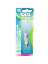 Nagelknipper, Trim, verchroomd, vijl+ketting, blister