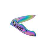 Couteau de poche, Homey's, Backbone K3, cran de sureté, stainless steel/Titanium, clip, box