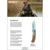 Zakmes, Homey's, Backbone K1, lock, bruin, RVS/hout, doos