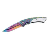 Couteau de poche, Herbertz, arc-en-ciel, acier inoxydable/acier, boîte