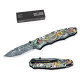 Couteau de poche, Herbertz, CJH, dragon, acier inoxydable/Aluminium, boîte
