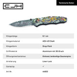 Couteau de poche, Herbertz, CJH, dragon, acier inoxydable/Aluminium, boîte