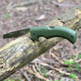 Zakzaag, Herbertz, olijfgroen, RVS/rubber, doos